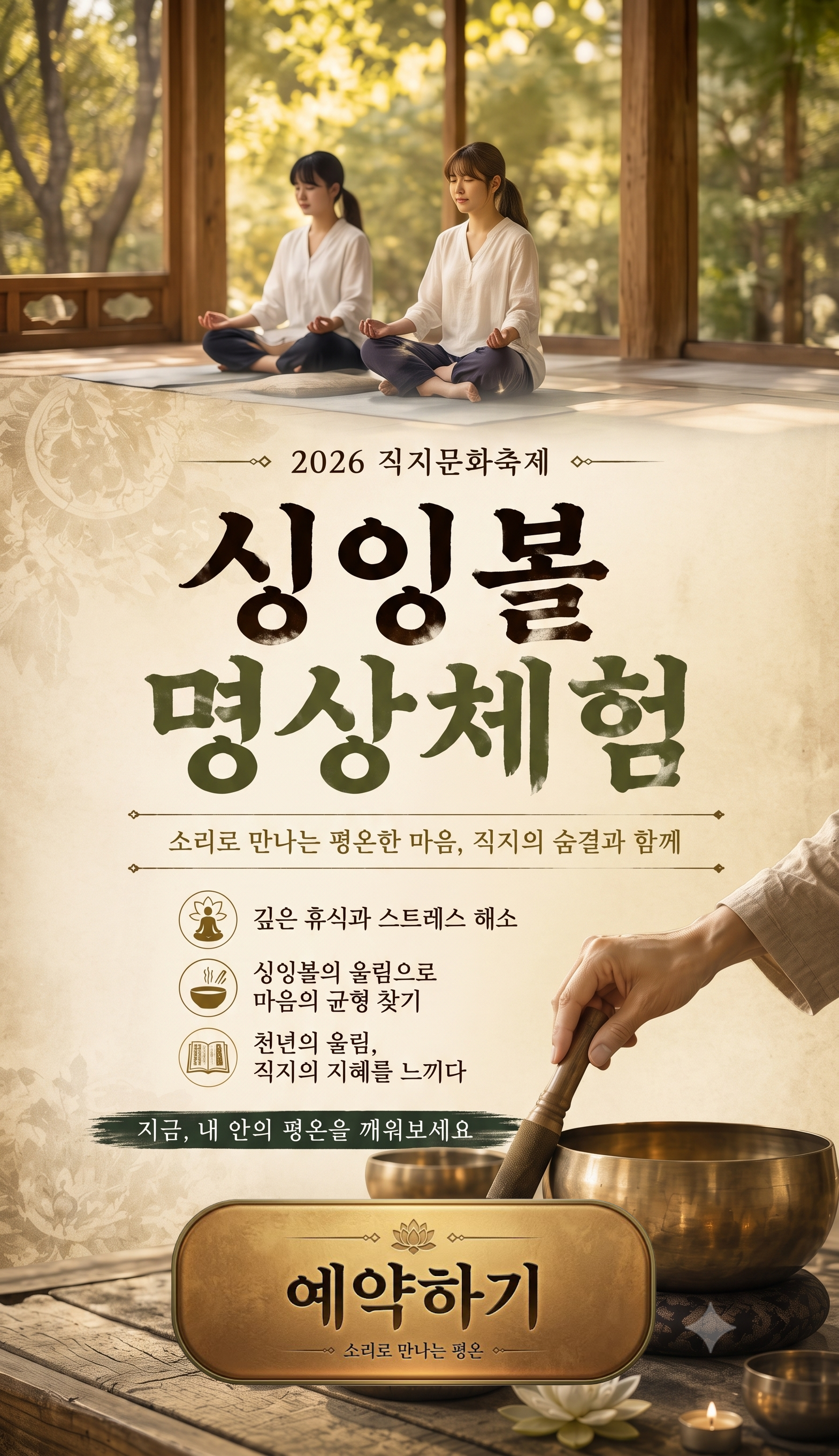 2026 직지문화축제 싱잉볼 명상체험 안내